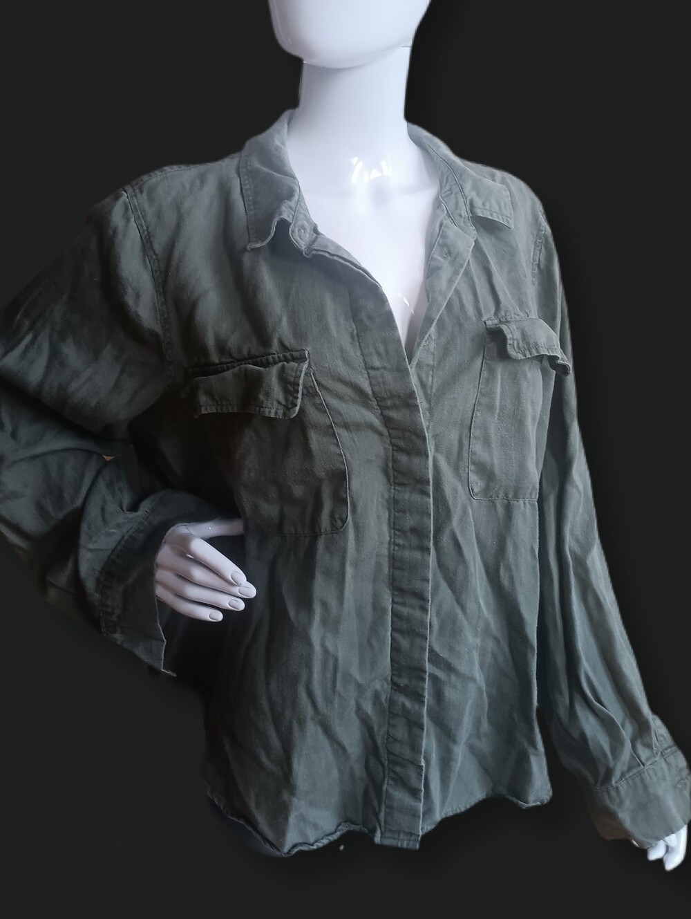 NOW $5. Nanette Lepore Olive Green Top
